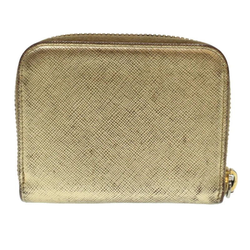 PRADA Coin Purse Leather Gold  41254