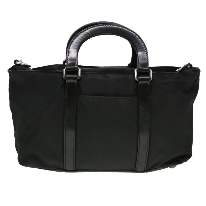 PRADA Hand Bag Nylon 2way Black Auth 39702