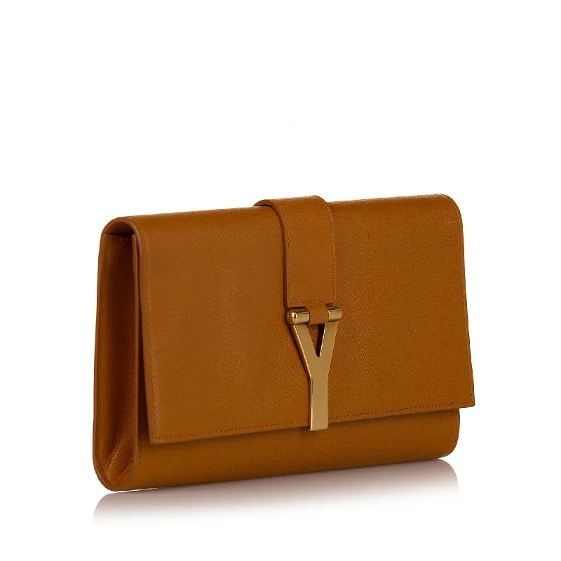 Saint Laurent Chyc Ligne Leather Clutch Bag (SHG-33667