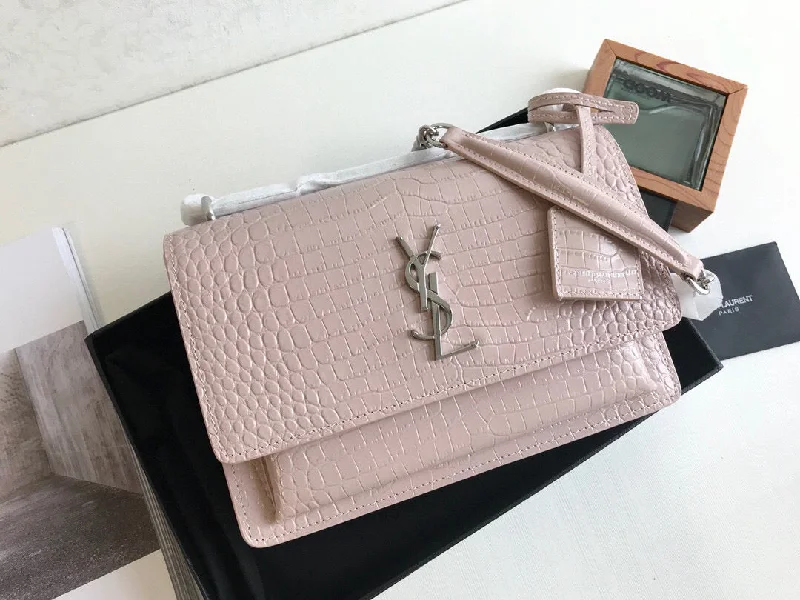 Yves Saint Laurent Sunset Medium Chain Bag Light Pink