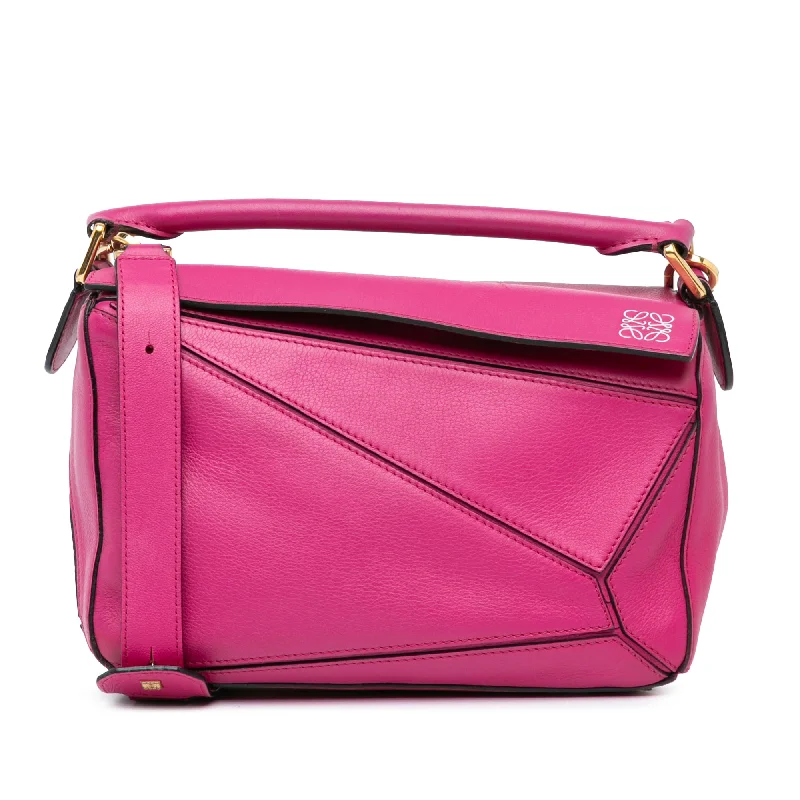 Pink LOEWE Small Puzzle Bag Satchel