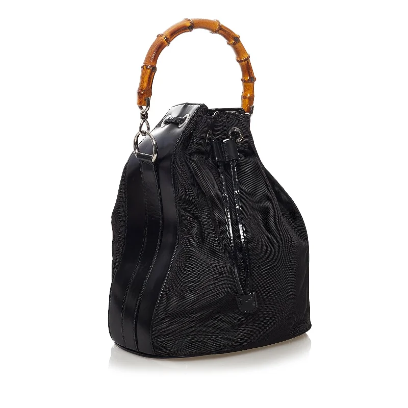 Gucci Bamboo Nylon Bucket Bag (31578)