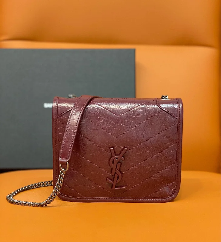 Yves Saint Laurent Niki Wallets On Chain Burgundy