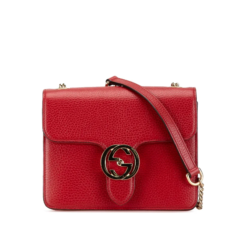 Red Gucci Small Dollar Calfskin Interlocking G Crossbody