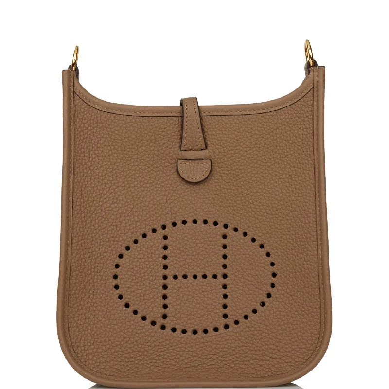 Hermes Evelyne TPM Beige de Weimar Clemence Bag Gold Hardware