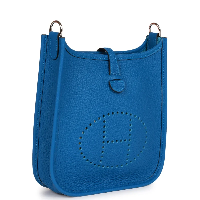 Hermes Evelyne TPM Bleu Mykonos Clemence Palladium Hardware