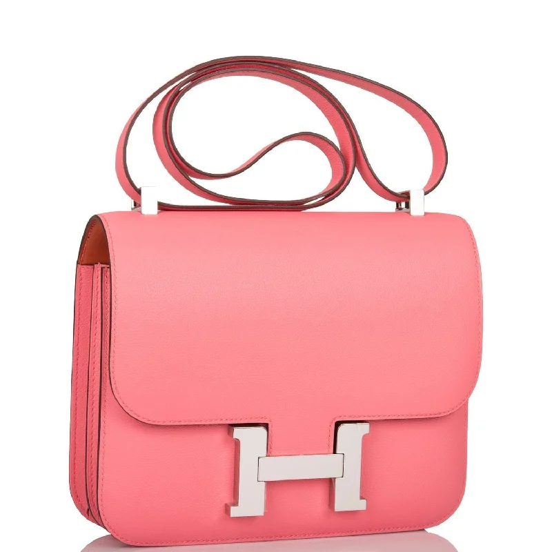 Hermes Constance 24 Rose D'Ete Evercolor Palladium Hardware