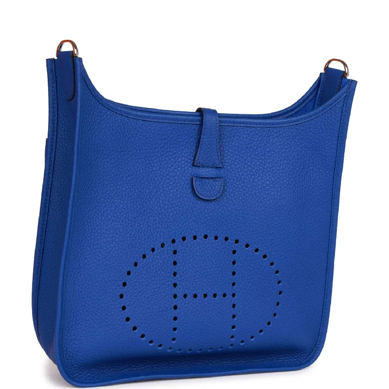 Hermes Evelyne III PM Bleu Royal Clemence Palladium Hardware