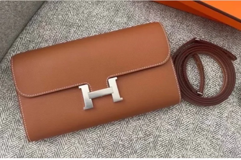 Hermes Gold Epsom Constance Wallet To Go Palladium Hardware