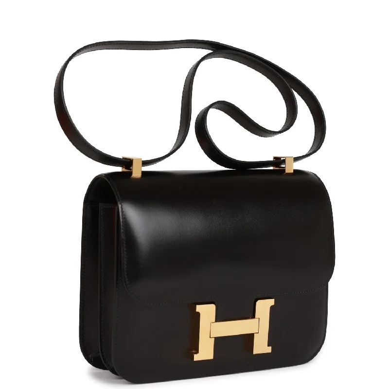 Hermes Constance 24 Black Box Gold Hardware