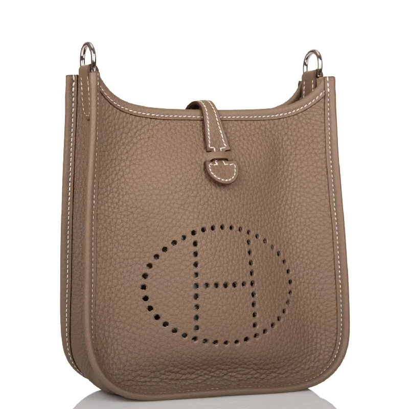 Hermes Evelyne TPM Etoupe Clemence Bag Palladium Hardware