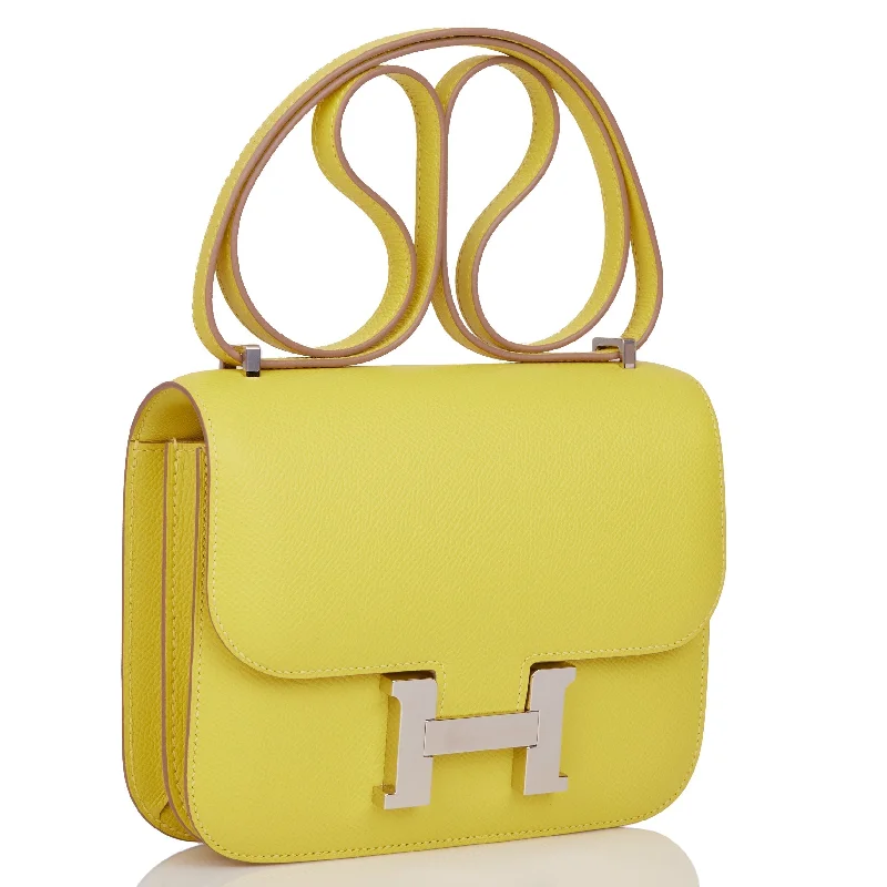 Hermes Constance 18 Lime Epsom Palladium Hardware