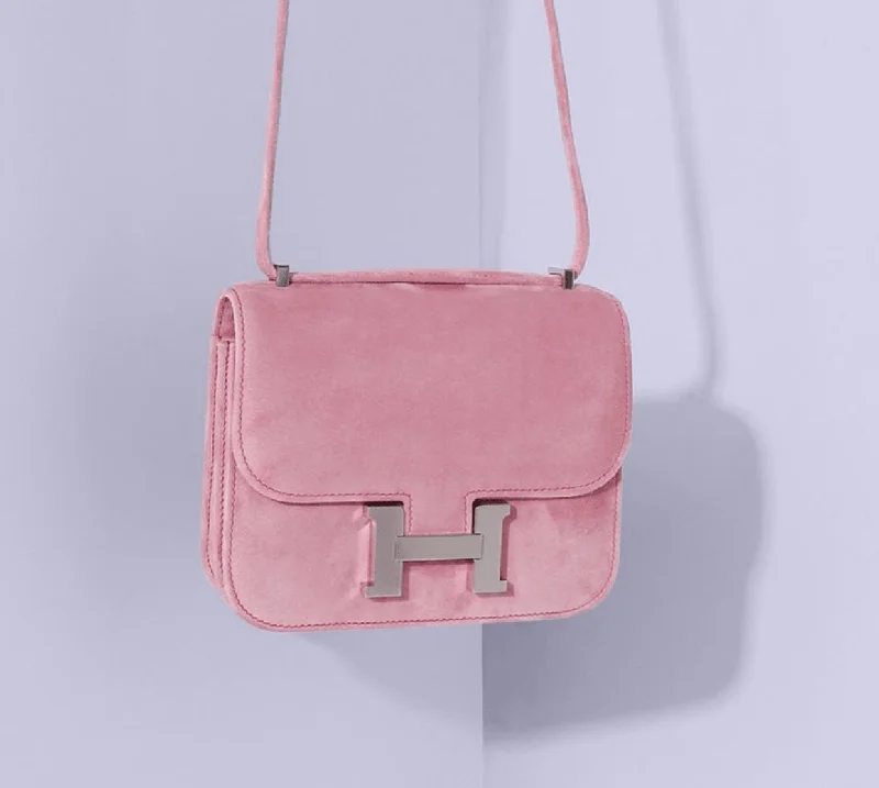 Hermes Constance 18 Rose Doblis Palladium Hardware