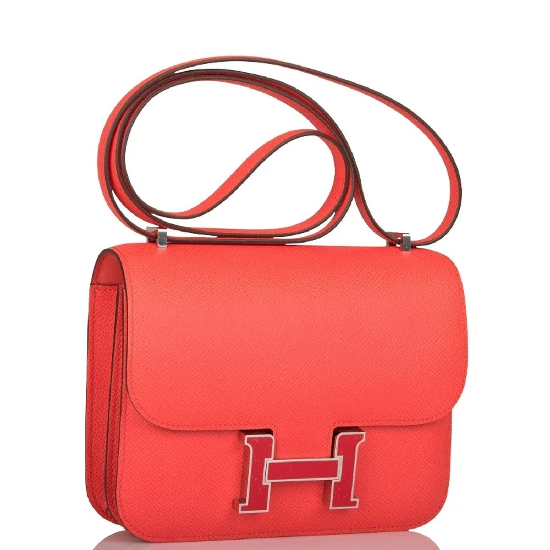 Hermes Constance 18 Rose Texas Epsom Palladium Hardware