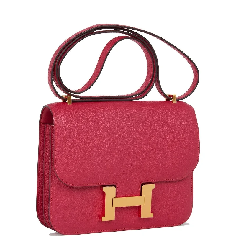 Hermes Constance 18 Framboise Chevre Gold Hardware