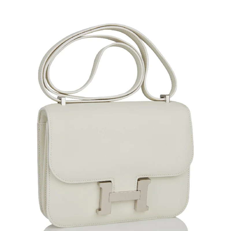 Hermes Constance 18 White Evercolor Palladium Hardware