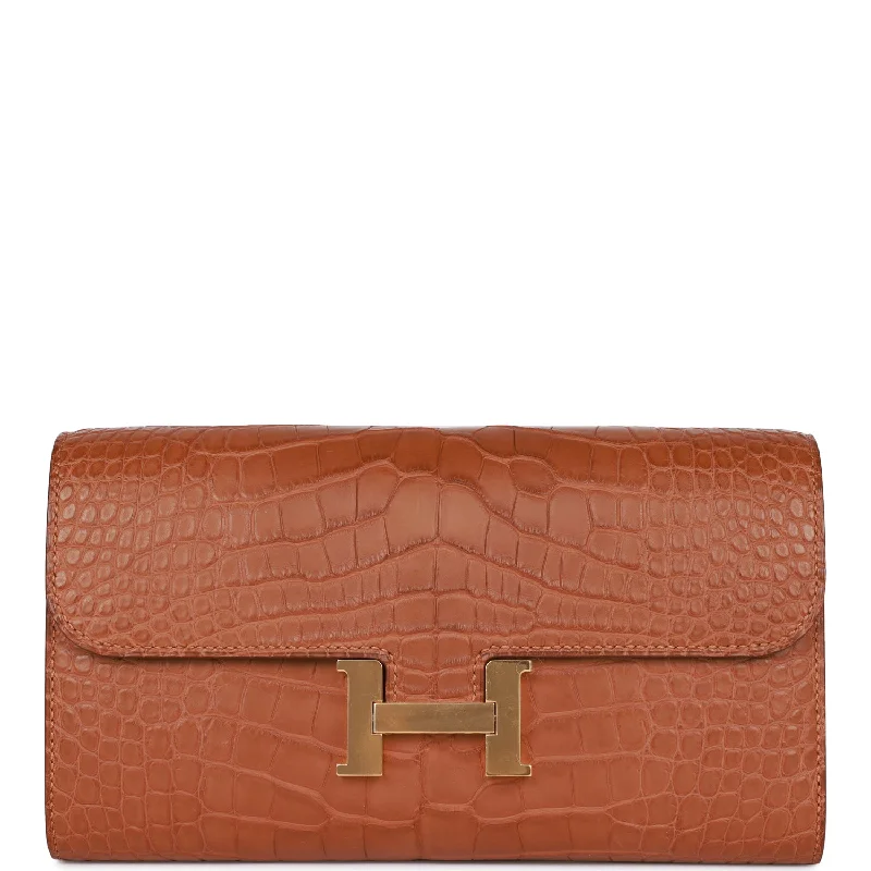 Hermes Constance Wallet To Go Gold Matte Alligator Gold Hardware