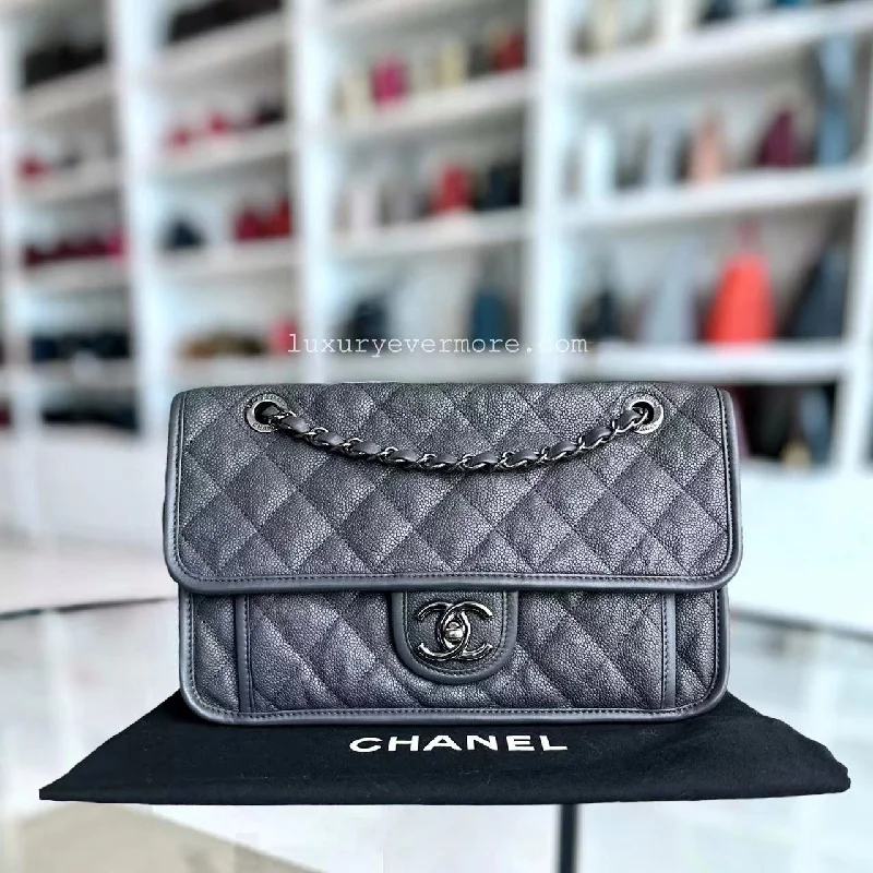 Caviar French Riviera Medium 25CM Dark Grey Gray Silver Hardware Series 19