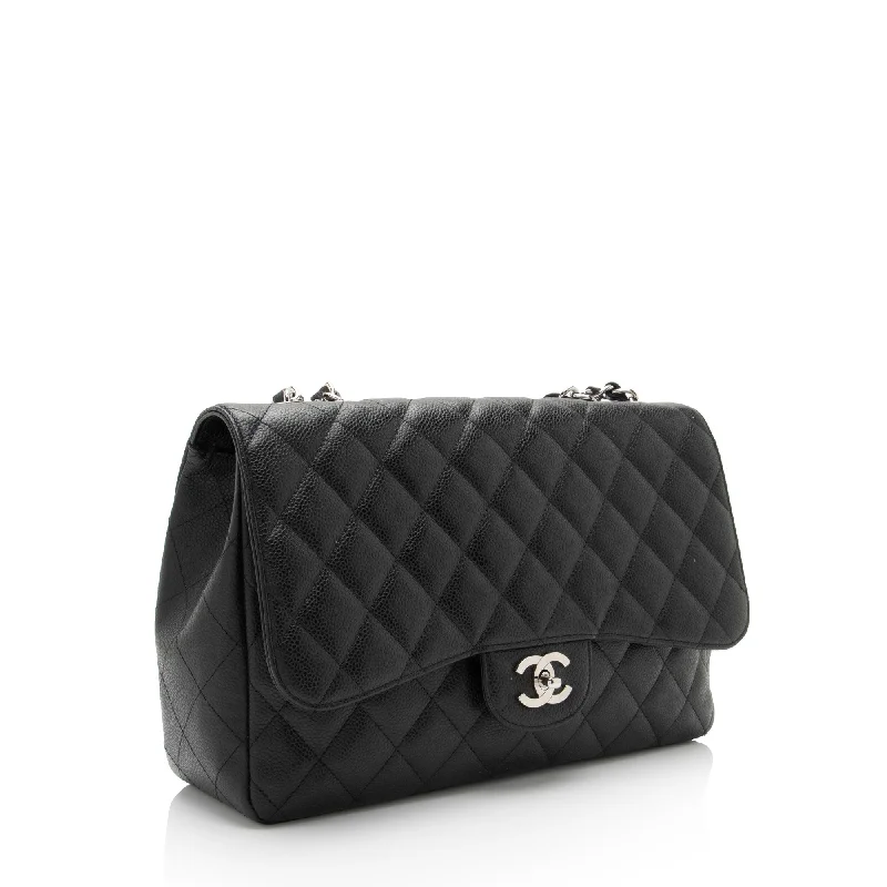 Chanel Caviar Leather Classic Jumbo Single Flap Bag (TAC3Im)