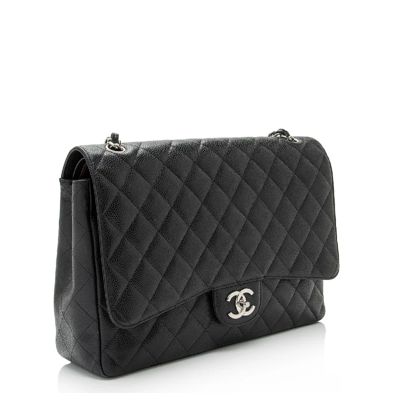 Chanel Caviar Leather Classic Maxi Double Flap Bag (lwkRiB)