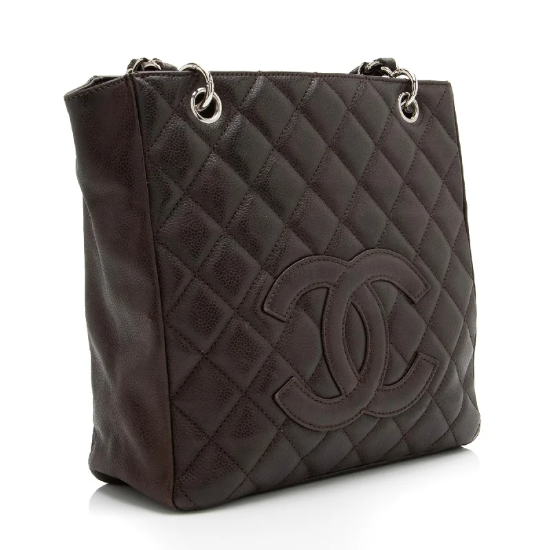 Chanel Caviar Leather Petite Shopping Tote (23458)