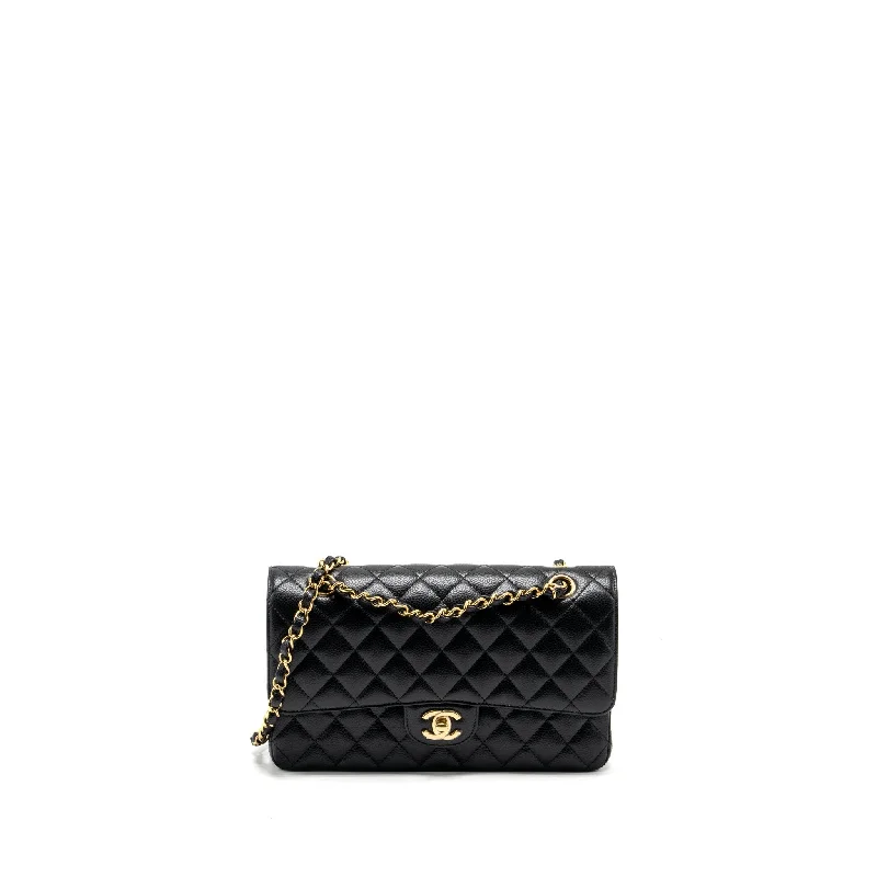 Chanel medium classic double flap bag Caviar black GHW (microchip)