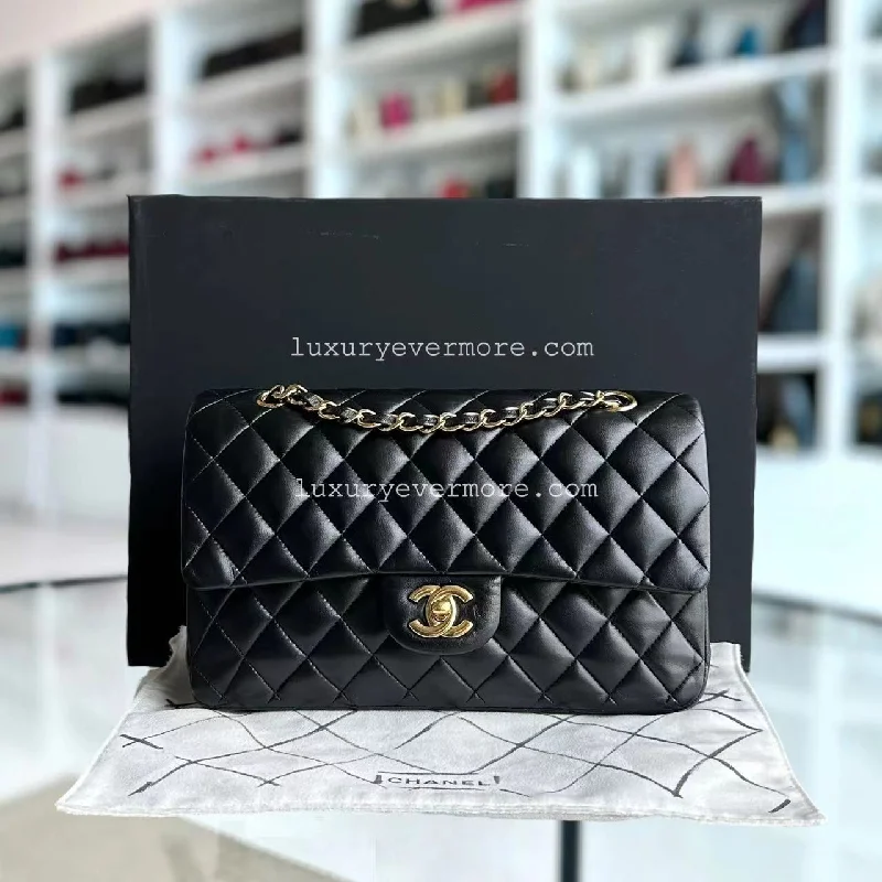 Chanel Classic Flap Medium - 25CM Lambskin Quilted Black Golden Hardware Series 15