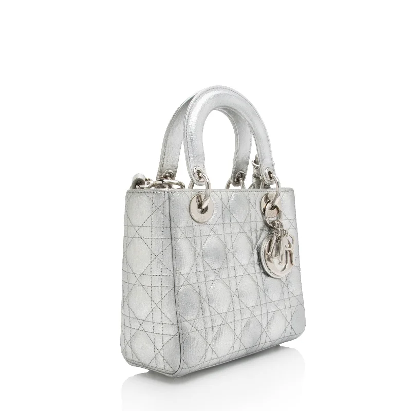 Dior Metallic Leather Lady Dior Small Tote (4YtjmZ)