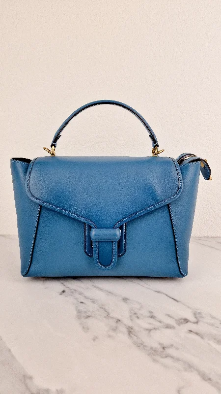 Coach 1941 Courier Carryall in Pacific Blue Smooth Leather Tophandle Crossbody Bag Satchel - Coach 88348